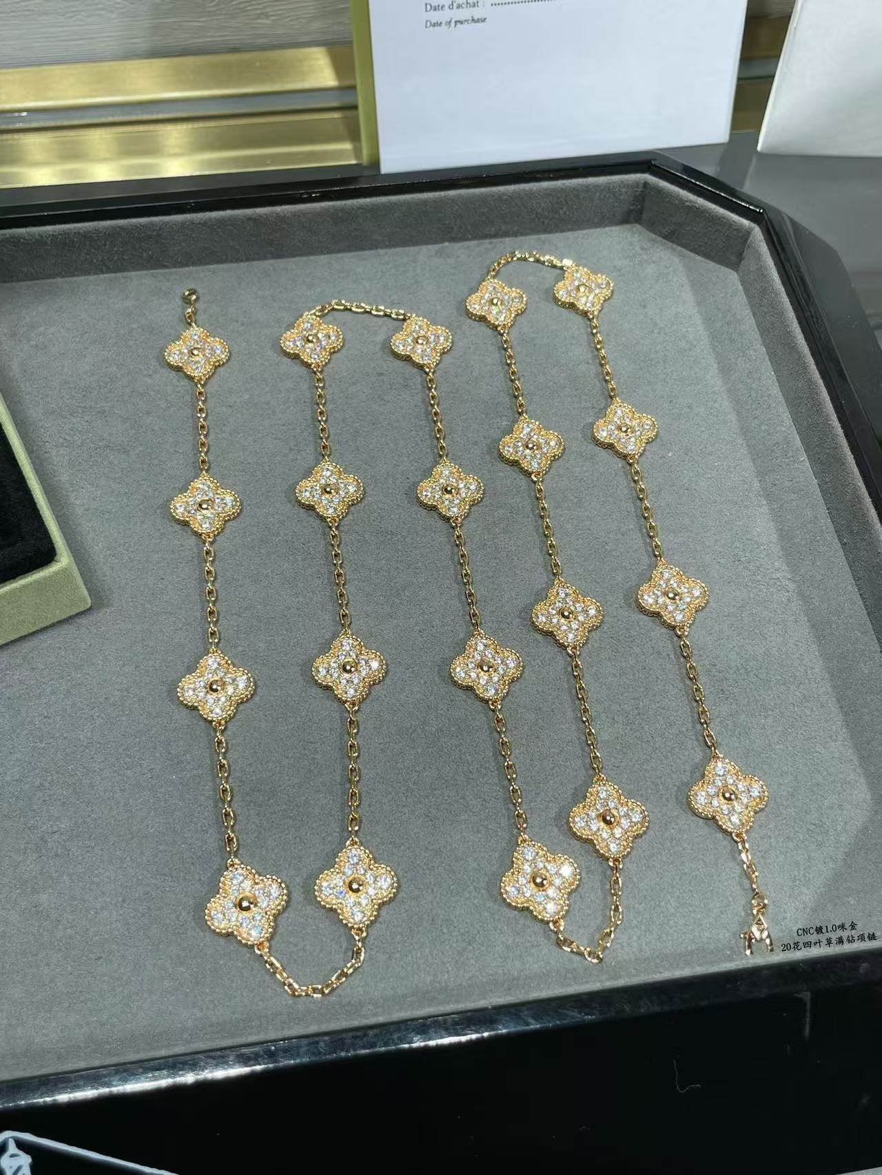[Liorra]CLOVER 20 MOTIFS FULL-DIAMOND NECKLACE