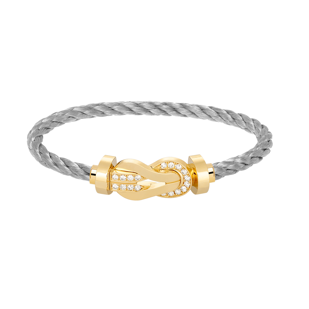[Liorra]CHANCE LARGE 8 FIGURE BUCKLE HALF DIAMOND BRACELET GOLD