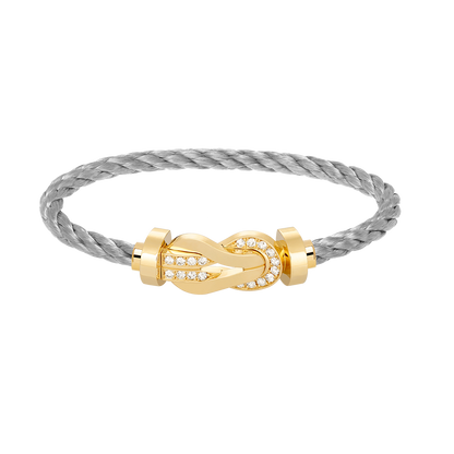 [Liorra]CHANCE LARGE 8 FIGURE BUCKLE HALF DIAMOND BRACELET GOLD