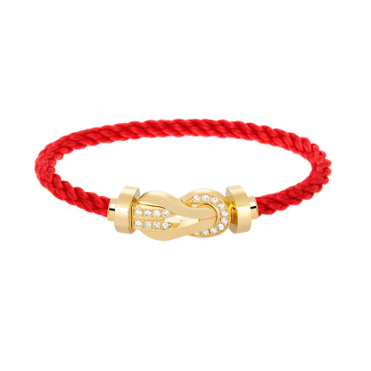 [Liorra]CHANCE LARGE 8 FIGURE BUCKLE HALF DIAMOND BRACELET GOLD