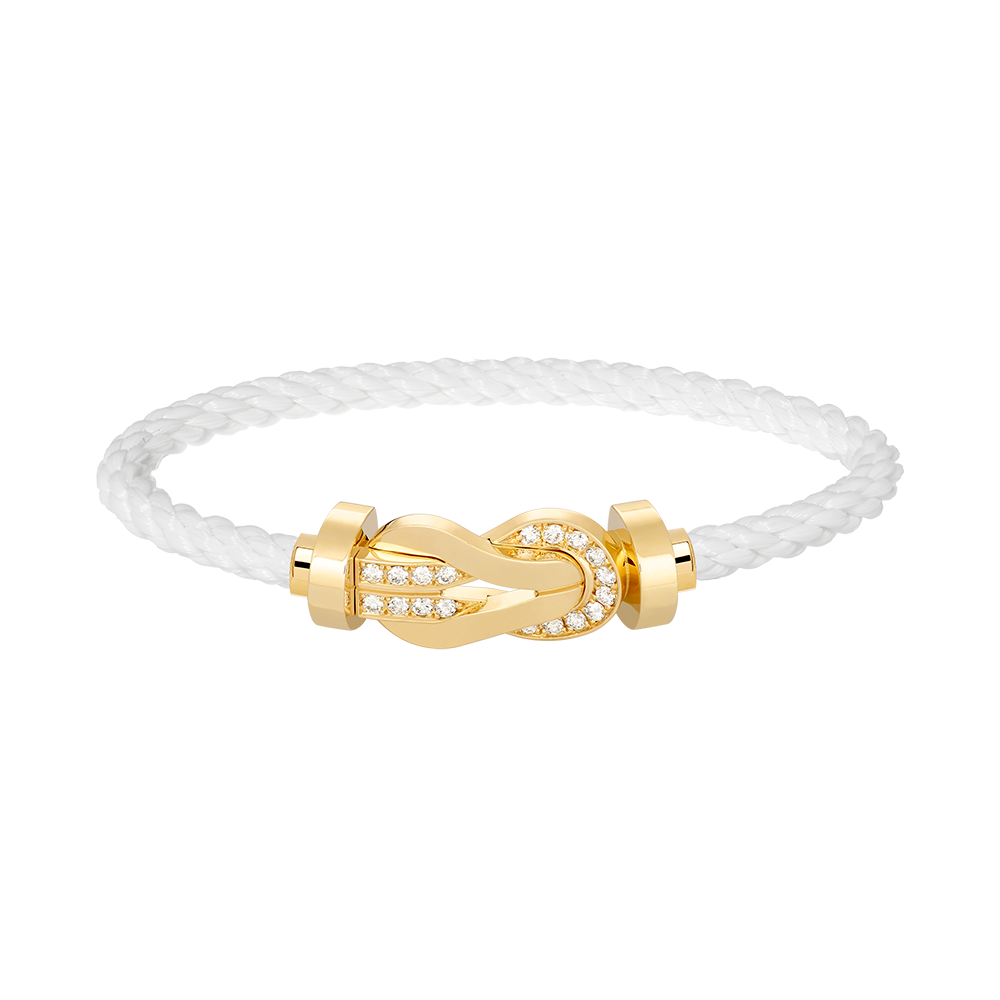 [Liorra]CHANCE LARGE 8 FIGURE BUCKLE HALF DIAMOND BRACELET GOLD