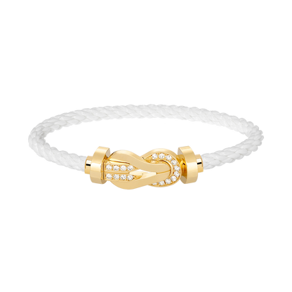 [Liorra]CHANCE LARGE 8 FIGURE BUCKLE HALF DIAMOND BRACELET GOLD