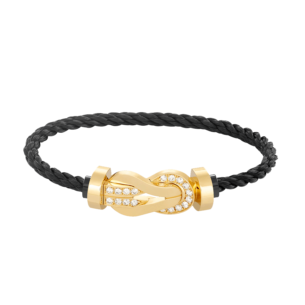 [Liorra]CHANCE LARGE 8 FIGURE BUCKLE HALF DIAMOND BRACELET GOLD