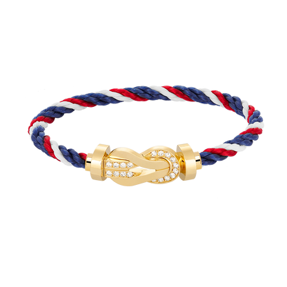 [Liorra]CHANCE LARGE 8 FIGURE BUCKLE HALF DIAMOND BRACELET GOLD