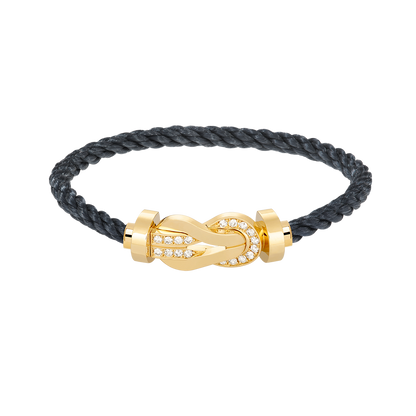 [Liorra]CHANCE LARGE 8 FIGURE BUCKLE HALF DIAMOND BRACELET GOLD