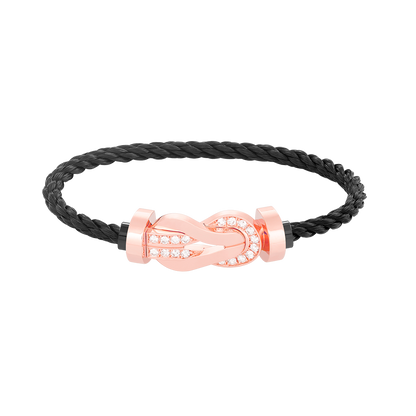 [Liorra]CHANCE LARGE 8 FIGURE BUCKLE HALF DIAMOND BRACELET Liorra GOLD