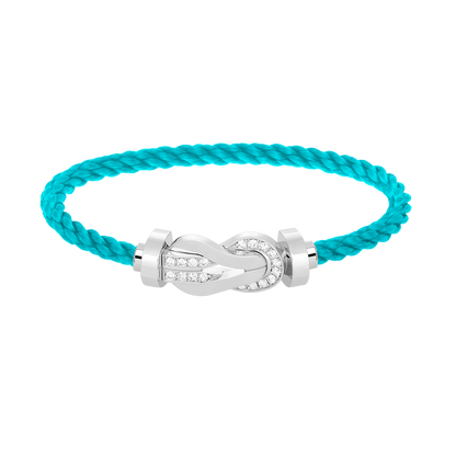 [Liorra]CHANCE LARGE 8 FIGURE BUCKLE HALF DIAMOND BRACELET SILVER