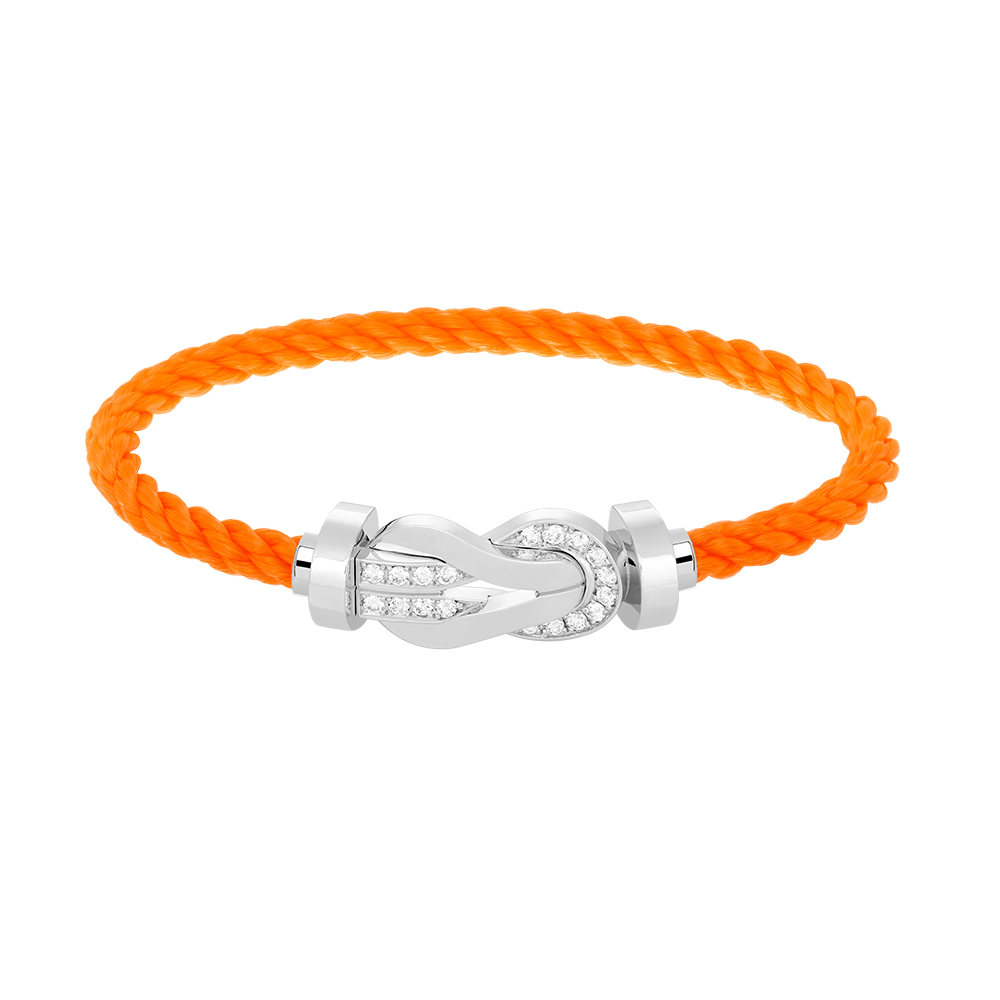 [Liorra]CHANCE LARGE 8 FIGURE BUCKLE HALF DIAMOND BRACELET SILVER