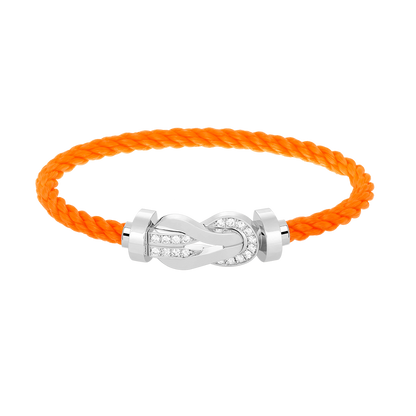 [Liorra]CHANCE LARGE 8 FIGURE BUCKLE HALF DIAMOND BRACELET SILVER