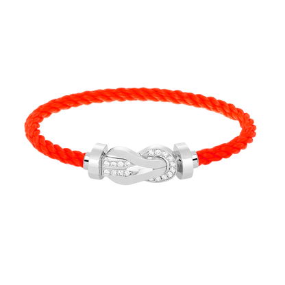 [Liorra]CHANCE LARGE 8 FIGURE BUCKLE HALF DIAMOND BRACELET SILVER