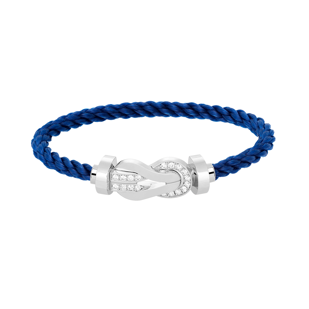 [Liorra]CHANCE LARGE 8 FIGURE BUCKLE HALF DIAMOND BRACELET SILVER