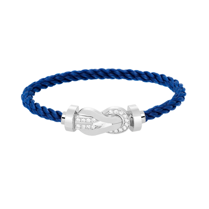 [Liorra]CHANCE LARGE 8 FIGURE BUCKLE HALF DIAMOND BRACELET SILVER