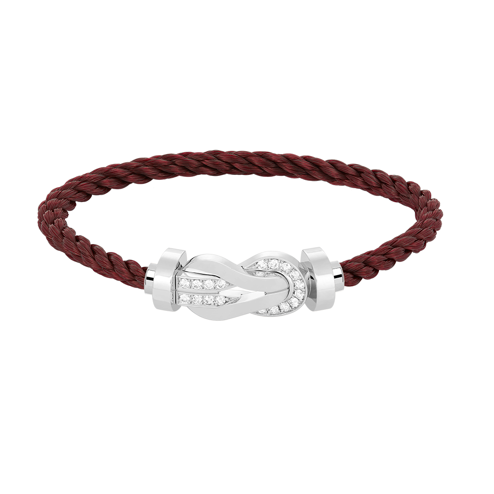 [Liorra]CHANCE LARGE 8 FIGURE BUCKLE HALF DIAMOND BRACELET SILVER