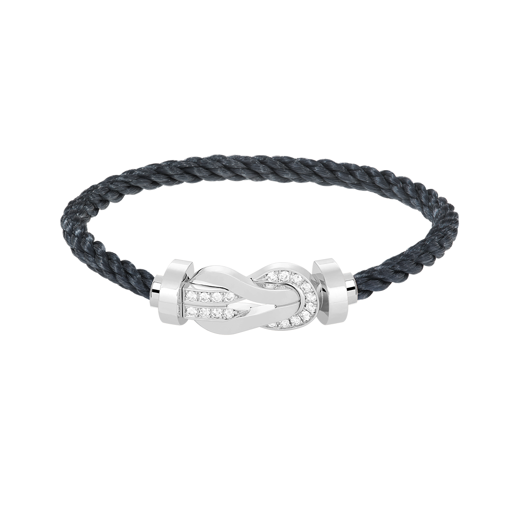 [Liorra]CHANCE LARGE 8 FIGURE BUCKLE HALF DIAMOND BRACELET SILVER