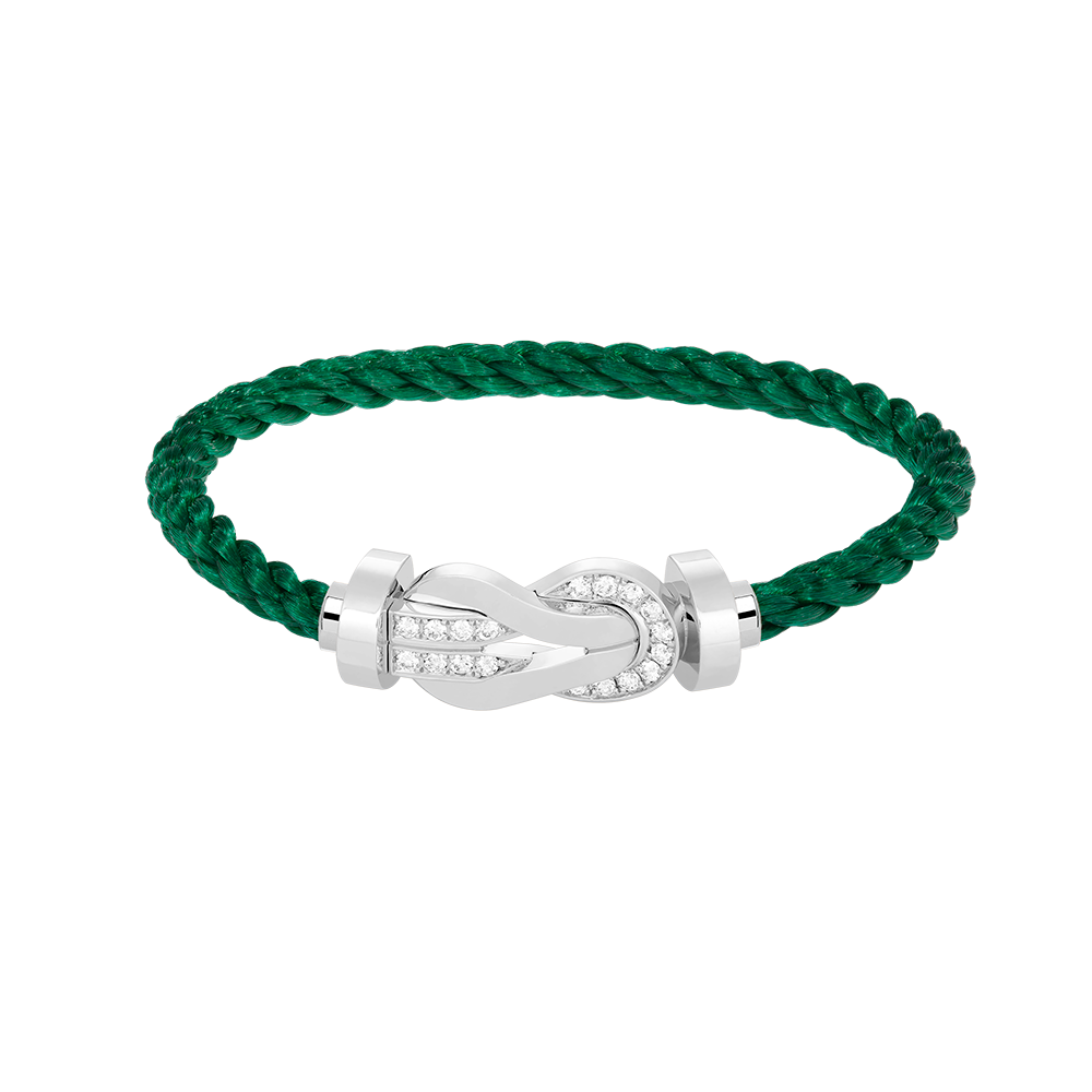[Liorra]CHANCE LARGE 8 FIGURE BUCKLE HALF DIAMOND BRACELET SILVER