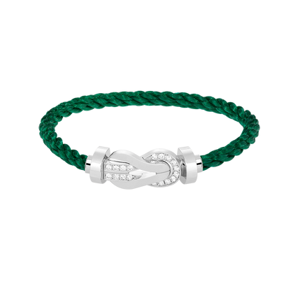 [Liorra]CHANCE LARGE 8 FIGURE BUCKLE HALF DIAMOND BRACELET SILVER