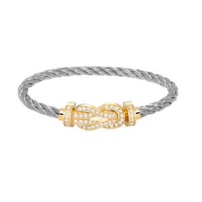 [Liorra]CHANCE LARGE 8 FIGURE BUCKLE FULLDIAMOND BRACELET GOLD