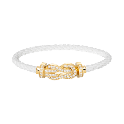 [Liorra]CHANCE LARGE 8 FIGURE BUCKLE FULLDIAMOND BRACELET GOLD