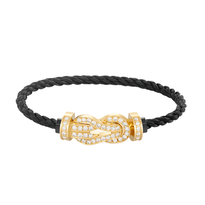 [Liorra]CHANCE LARGE 8 FIGURE BUCKLE FULLDIAMOND BRACELET GOLD