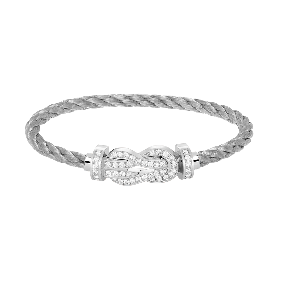 [Liorra]CHANCE LARGE 8 FIGURE BUCKLE FULL DIAMOND BRACELET SILVER
