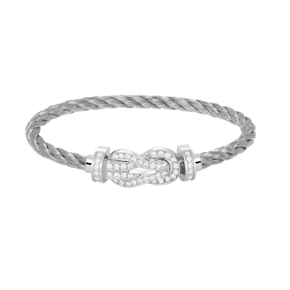 [Liorra]CHANCE LARGE 8 FIGURE BUCKLE FULL DIAMOND BRACELET SILVER