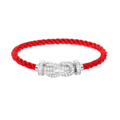 [Liorra]CHANCE LARGE 8 FIGURE BUCKLE FULL DIAMOND BRACELET SILVER