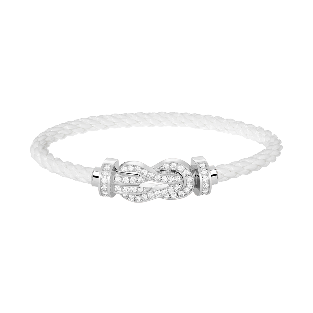 [Liorra]CHANCE LARGE 8 FIGURE BUCKLE FULL DIAMOND BRACELET SILVER
