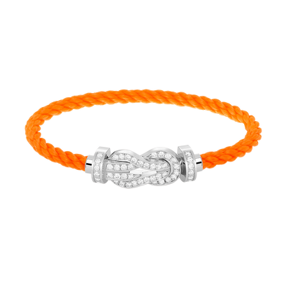 [Liorra]CHANCE LARGE 8 FIGURE BUCKLE FULL DIAMOND BRACELET SILVER