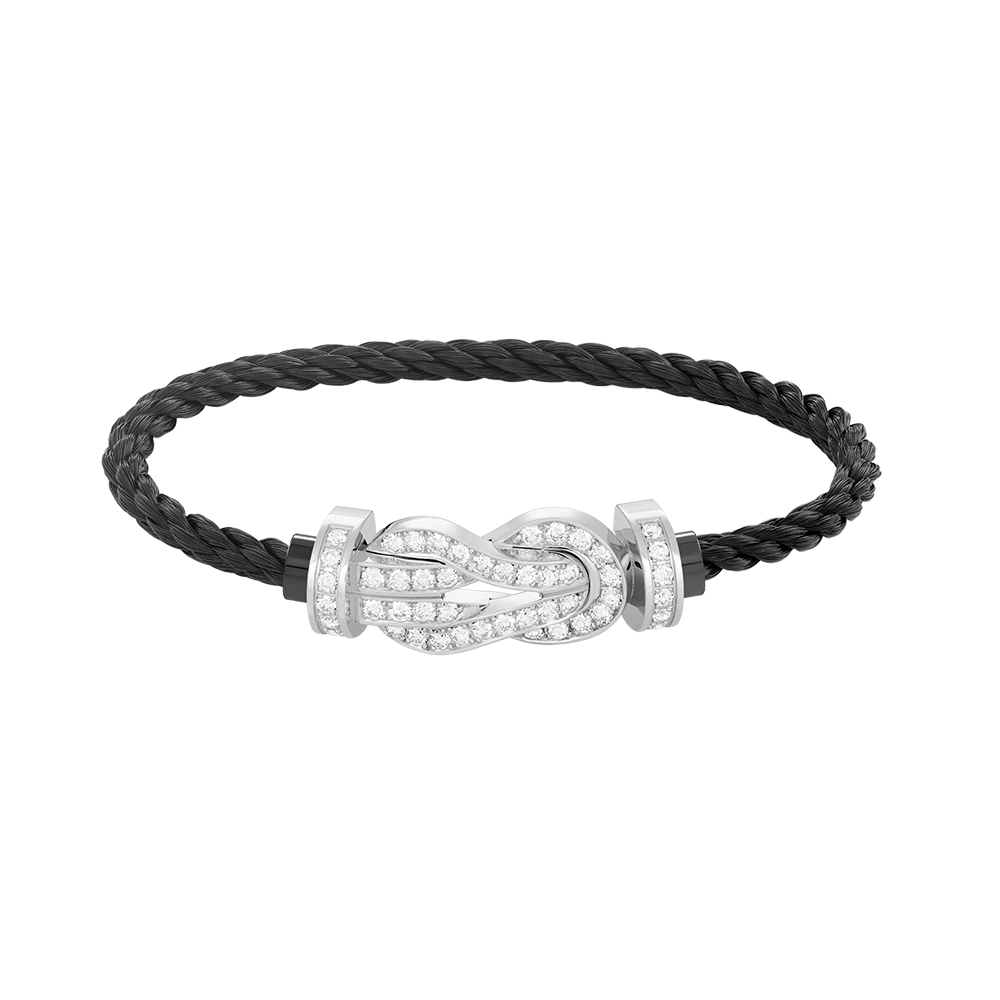 [Liorra]CHANCE LARGE 8 FIGURE BUCKLE FULL DIAMOND BRACELET SILVER