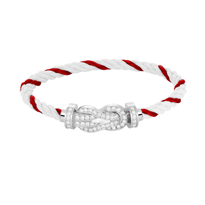[Liorra]CHANCE LARGE 8 FIGURE BUCKLE FULL DIAMOND BRACELET SILVER