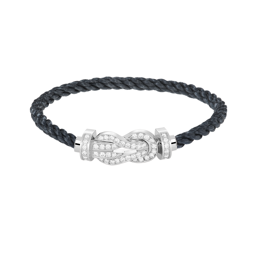 [Liorra]CHANCE LARGE 8 FIGURE BUCKLE FULL DIAMOND BRACELET SILVER