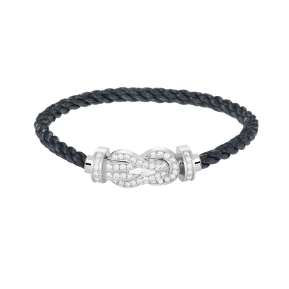 [Liorra]CHANCE LARGE 8 FIGURE BUCKLE FULL DIAMOND BRACELET SILVER
