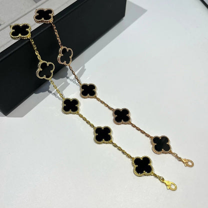 [Liorra] CLOVER 5 MOTIF ONYXS BRACELET COLLECTION