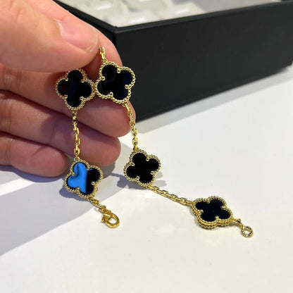 [Liorra] CLOVER 5 MOTIF ONYXS BRACELET COLLECTION
