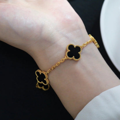 [Liorra] CLOVER 5 MOTIF ONYXS BRACELET COLLECTION