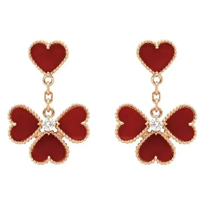 [Liorra]SWEET CLOVER CARNELIAN EARRINGS