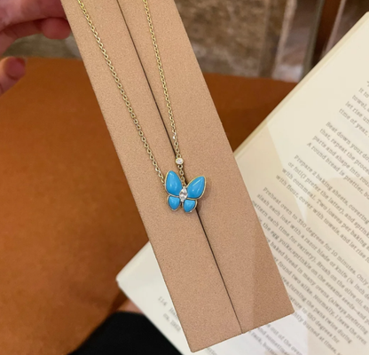 [Liorra]Turquoise Butterfly Gold Necklace