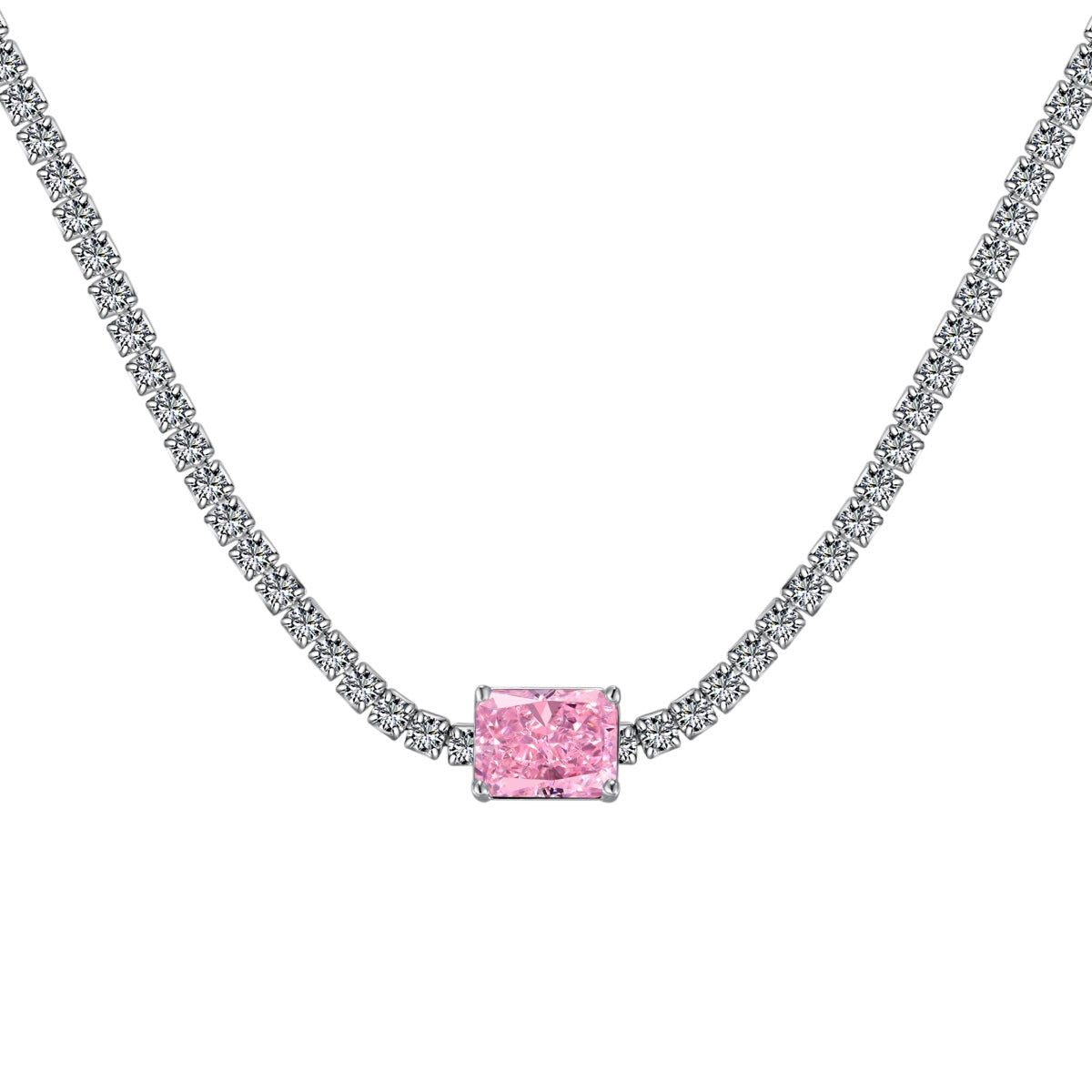 [Tonmkive Jewelry]2.0 carat Ornate Emerald Cut Necklace