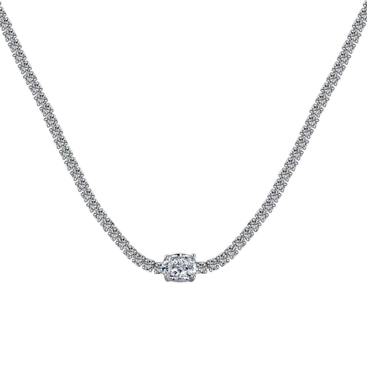 [Tonmkive Jewelry]1.0 Carat Shining Oval Cut Necklace
