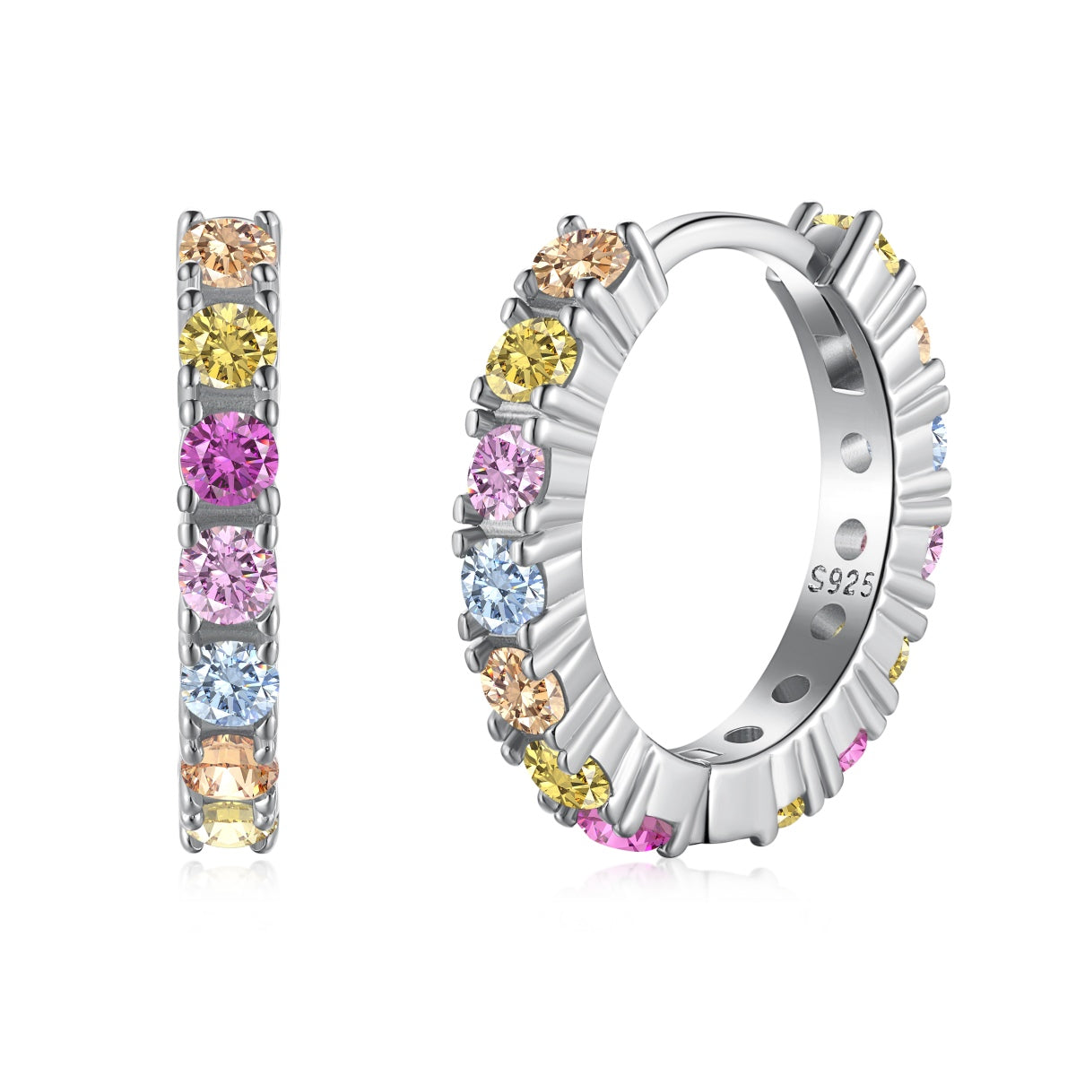 [Tonmkive Jewelry]Radiant Colorful Round Cut Earrings