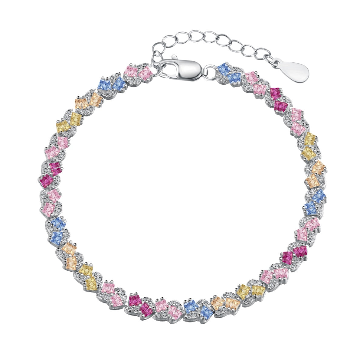 [Tonmkive Jewelry]Ornate Colorful Flower Shape Party Bracelet