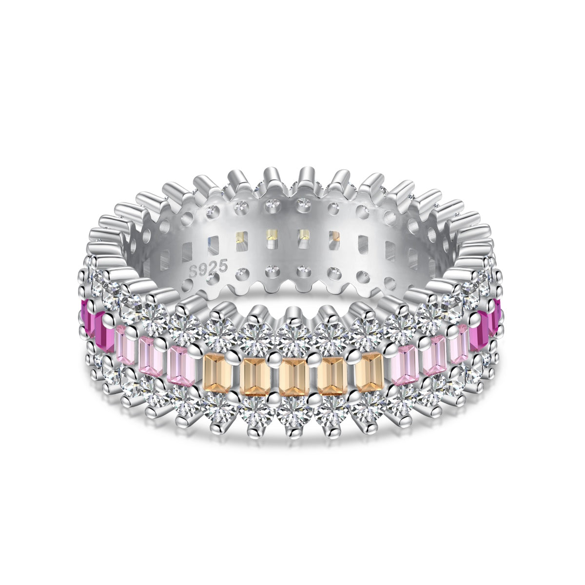 [Tonmkive Jewelry]Ornate Colorful Radiant Cut Daily Ring