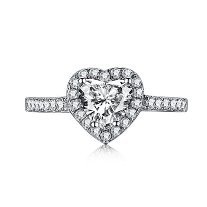 [Tonmkive Jewelry]Eternity Splashy Romantic Heart Shape Lover Ring