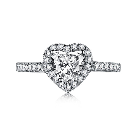 [Tonmkive Jewelry]Eternity Splashy Romantic Heart Shape Lover Ring