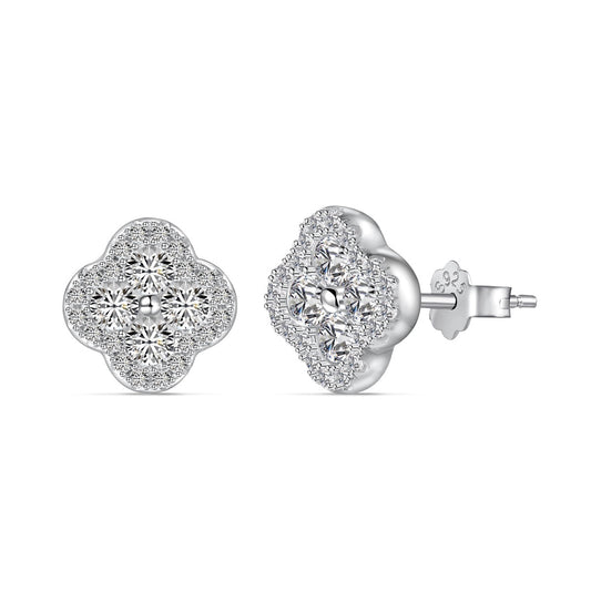 [Tonmkive Jewelry]Four-Leaf Clover Flower Shaped Earrings