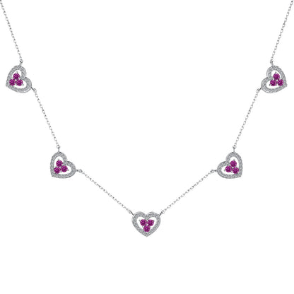 [Tonmkive Jewelry]Sparkling Five Heart Necklace