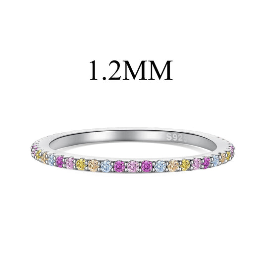 [Tonmkive Jewelry]Ornate Colorful Round Cut Tennis Ring