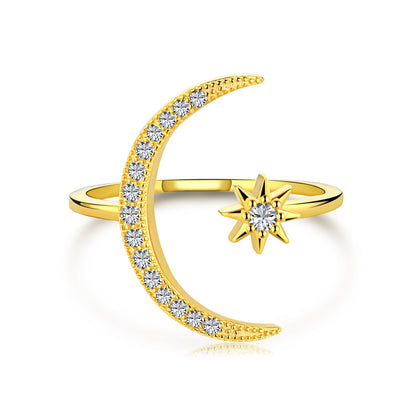 [Tonmkive Jewelry]Eternity Moon & Star Ring