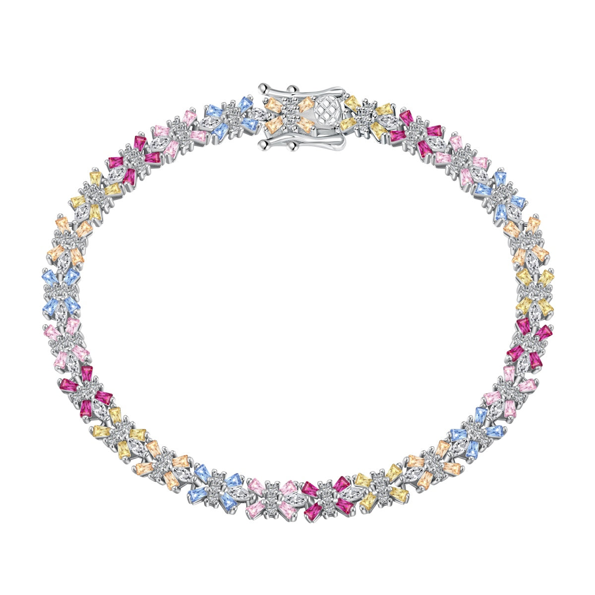 [Tonmkive Jewelry]Radiant Colorful Emerald Cut Party Bracelet