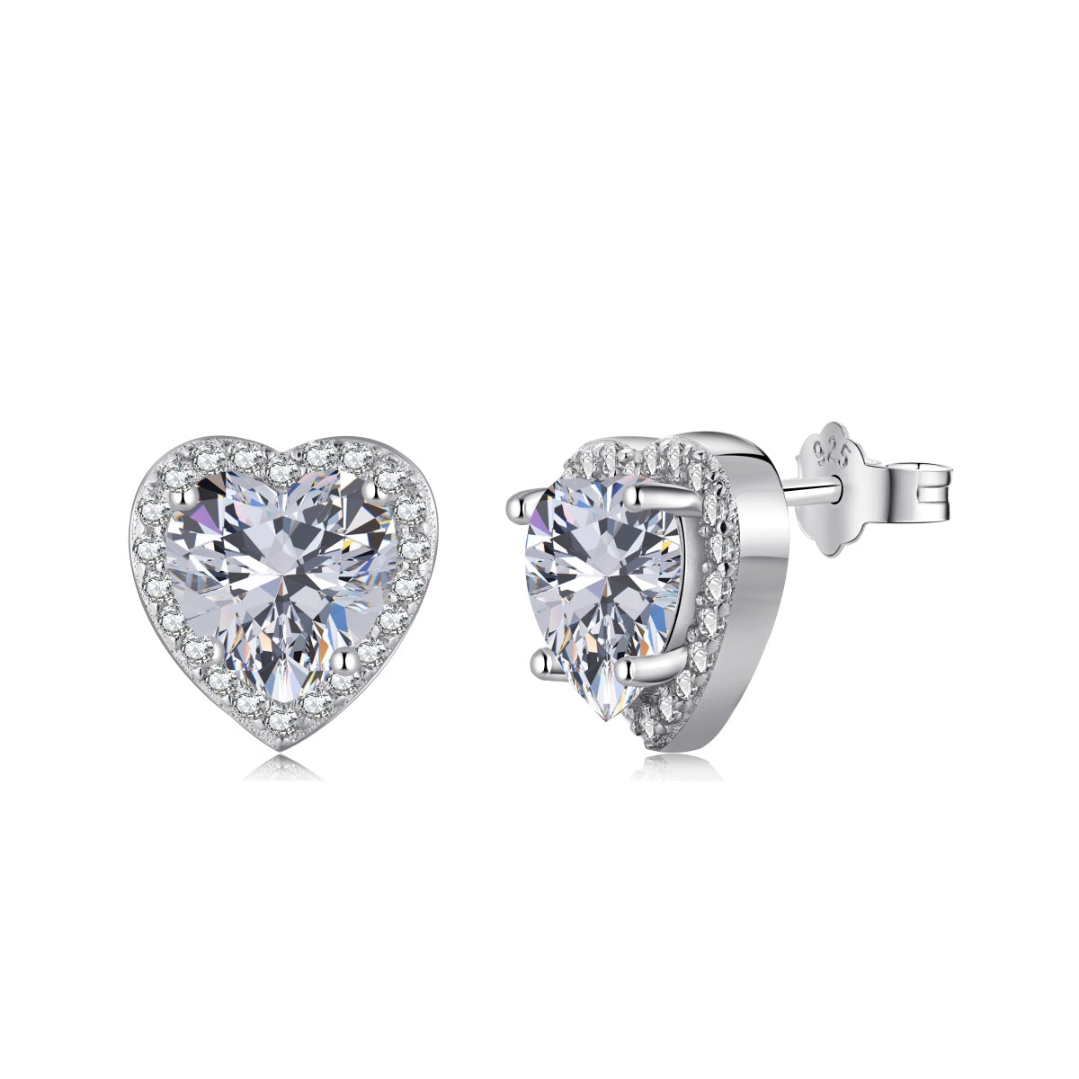 [Tonmkive Jewelry]Sparkling Heart Shape Lover Earrings
